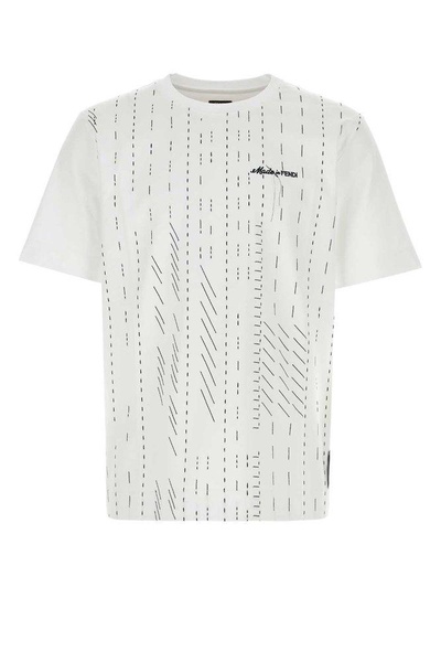 Fendi Stitched Motif Logo Embroidered T-Shirt