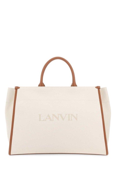 Lanvin Logo Printed Top Handle Bag