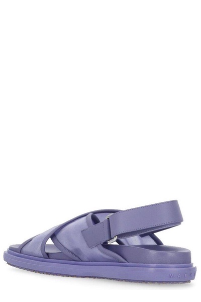 Marni Logo Patch Crossover Sandals