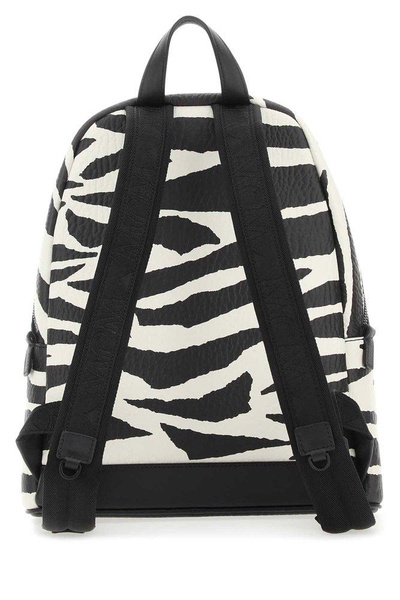 MCM Animal Printed Logo Plaque Detailed Backpack