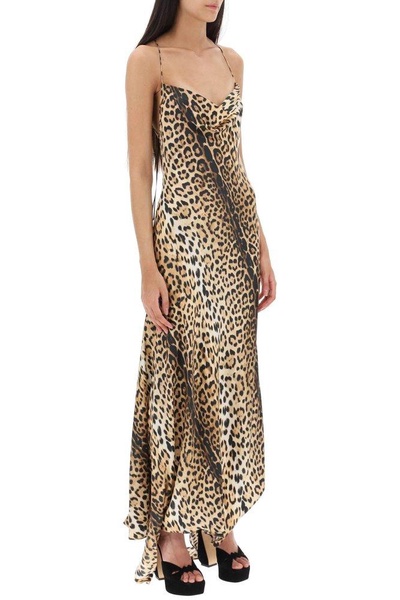 Roberto Cavalli Jaguar-Printed Halterneck Dress