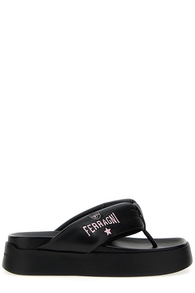 Chiara Ferragni Logo Detailed Platform Flip Flops