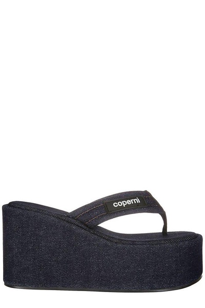 Coperni Logo Patch Wedge Sandals