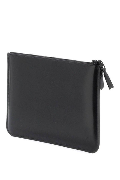 Comme Des Garcons Wallet Brushed Leather Multi Zip Pouch With