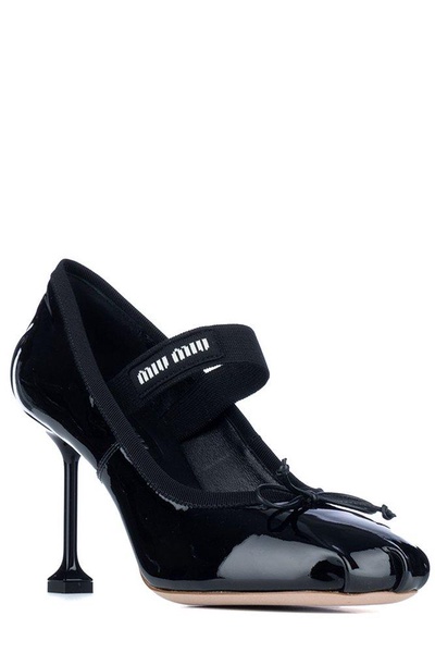 Miu Miu Round-Toe Bow-Detailed Pumps