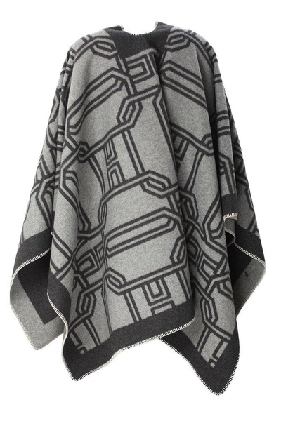 Elisabetta Franchi Lettering Jacquard Cape