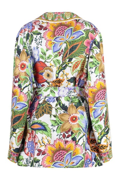 Etro Floral-Printed Belted Waist Jacket