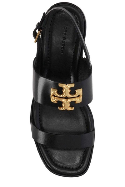 Tory Burch Eleanor Logo Plaque Heeled Sandals