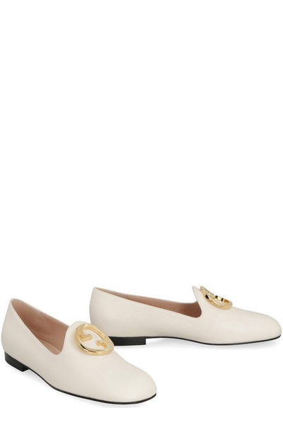 GUCCI White Leather Ballet Flats for Women - SS23 Collection