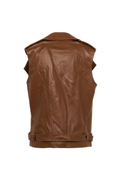 Alberta Ferretti Sleeveless Zipped Leather Jacket