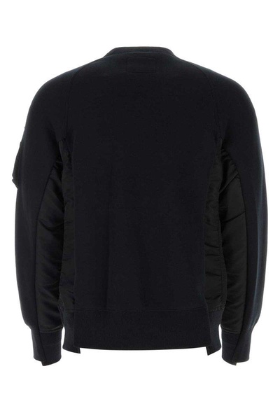 Sacai Panelled-Design Crewneck Sweatshirt