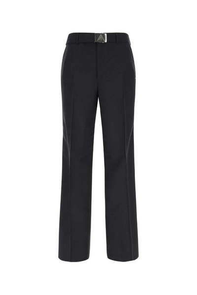 Lanvin High-Waisted Logo Patch Pants