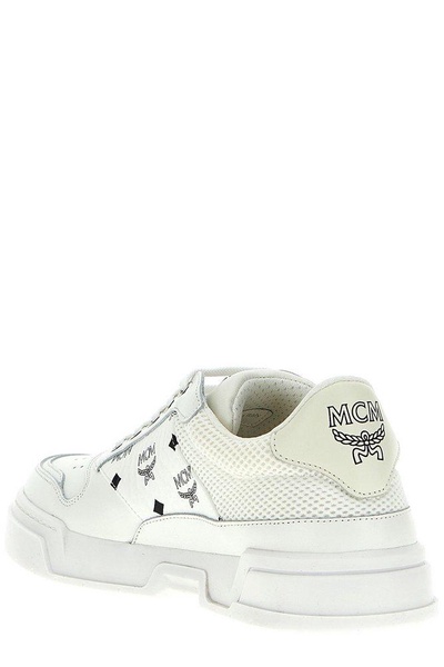 MCM Skyward Logo Printed Lace-Up Sneakers