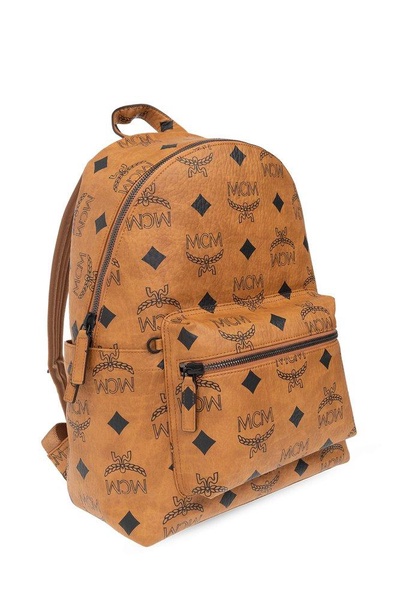 MCM Stark Monogrammed Zip-Up Backpack