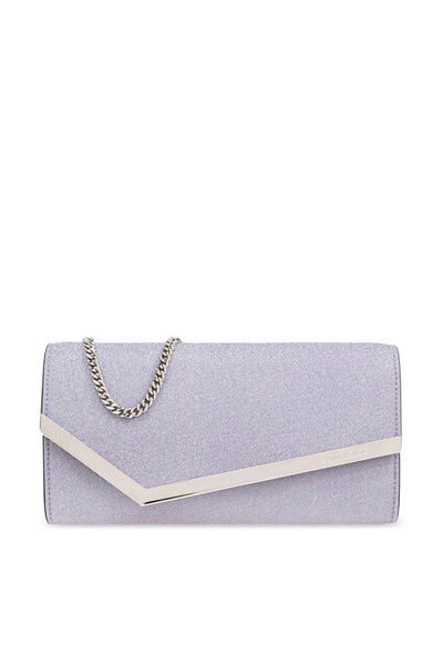 Jimmy Choo Emmie Glitter Chain-Linked Clutch Bag