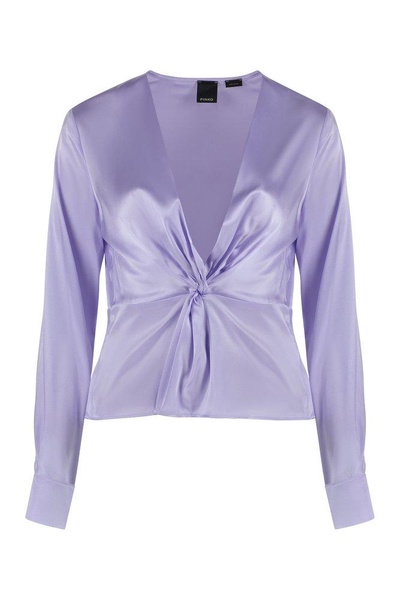 Pinko V-Neck Satin Blouse