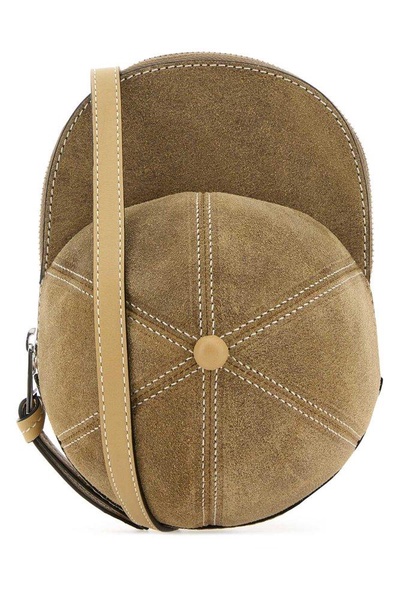 Jw Anderson Man Beige Suede Medium Cap Crossbody Bag