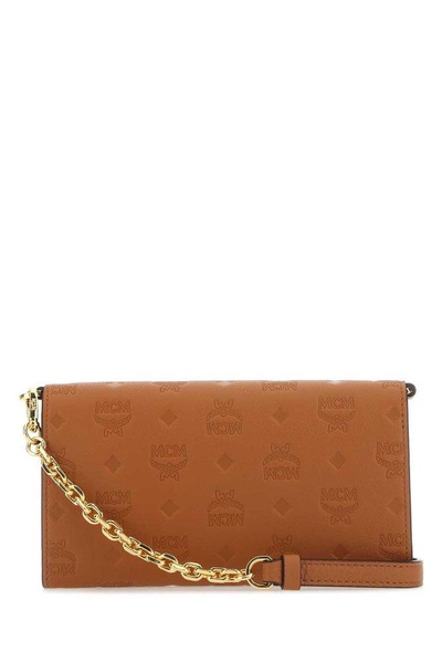 MCM Aren Monogram Embossed Crossbody Wallet