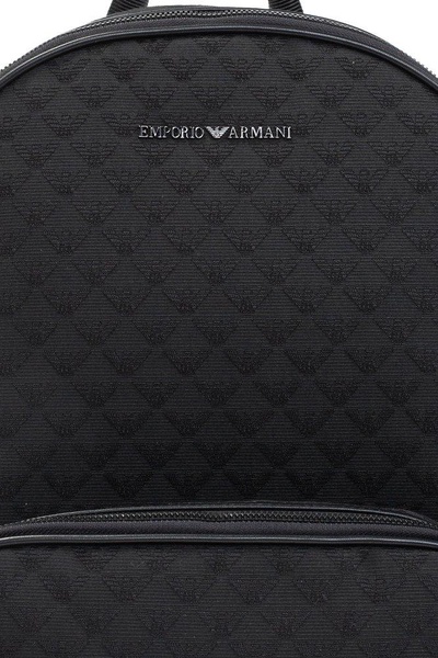 Emporio Armani Logo Lettering Zipped Backpack