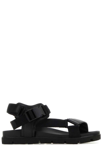 Prada Man Black Nylon And Leather Sandals