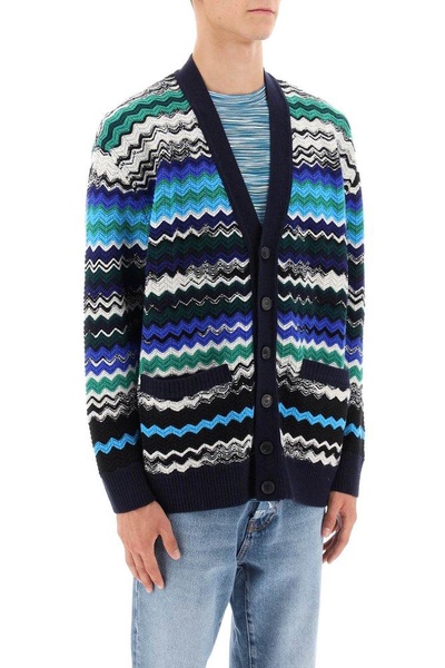 Missoni Zig-Zag Knitted Button-Up Cardigan