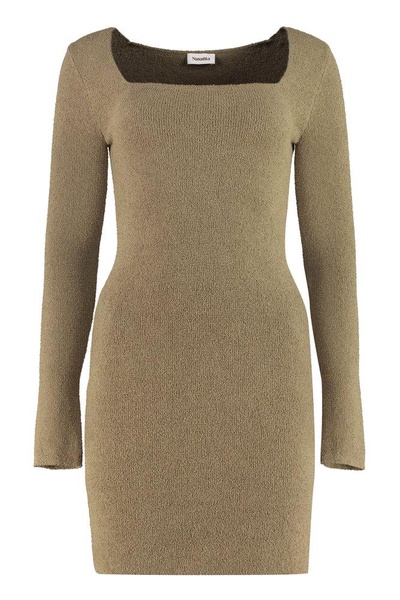 Nanushka Leah Square-Neck Slim-Cut Knitted Dress