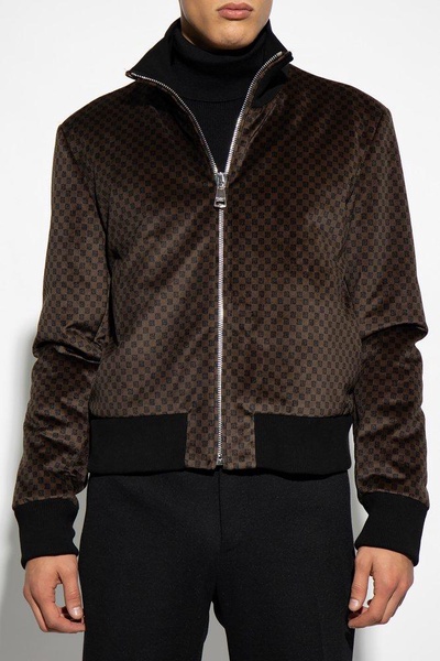 Balmain Monogrammed Zip-Up Bomber Jacket