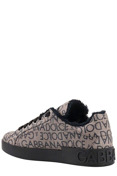 Dolce & Gabbana Allover Logo Jacquard Portofino Sneakers