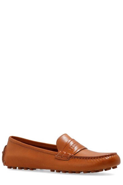 Ferragamo Driver Logo-Debossed Slip-On Loafers