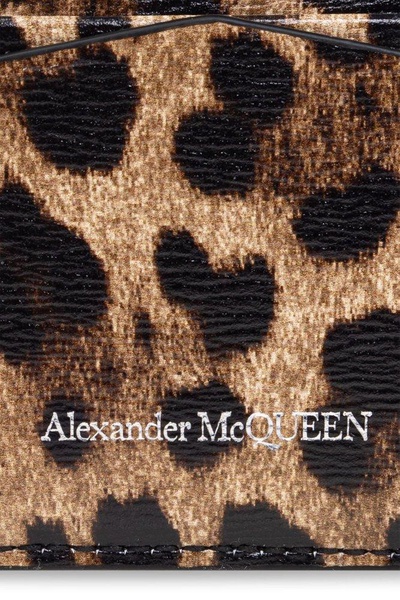 Alexander McQueen Leopard Printed Skull Plaque Card Case