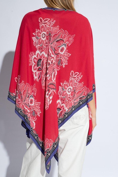 Etro Floral Printed Asymmetric Poncho