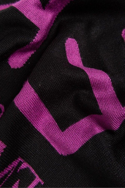 Ea7 Emporio Armani Logo Intarsia-Knit Scarf