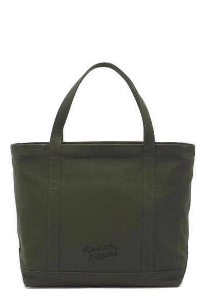 Maison Kitsuné Fox Head Embroidered Large Tote Bag