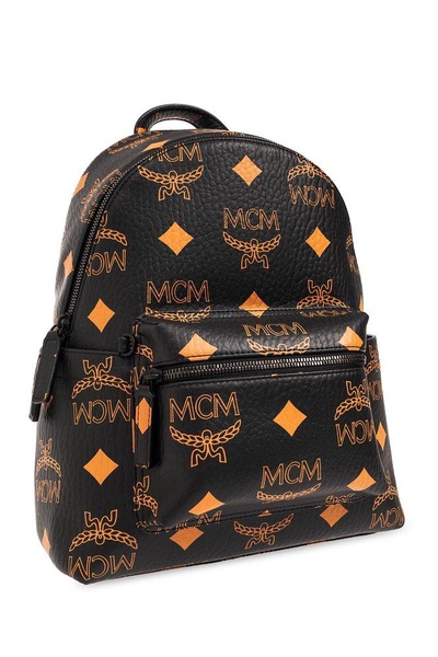 MCM All-Over Logo Printed Zipped Backpack