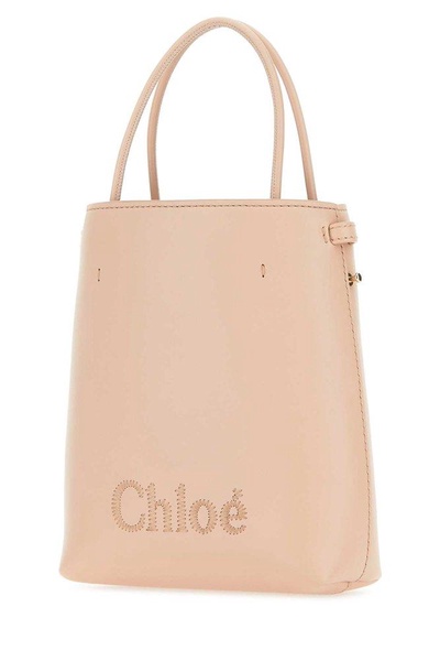 Chloé Sense Logo Embroidered Micro Tote Bag