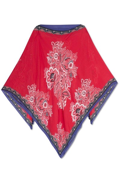 Etro Floral Printed Asymmetric Poncho