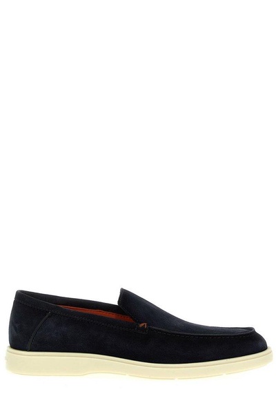 Santoni Almond-Toe Slip-On Loafers