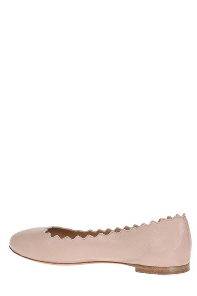 Chloé Lauren Scalloped Leather Ballerina Flat