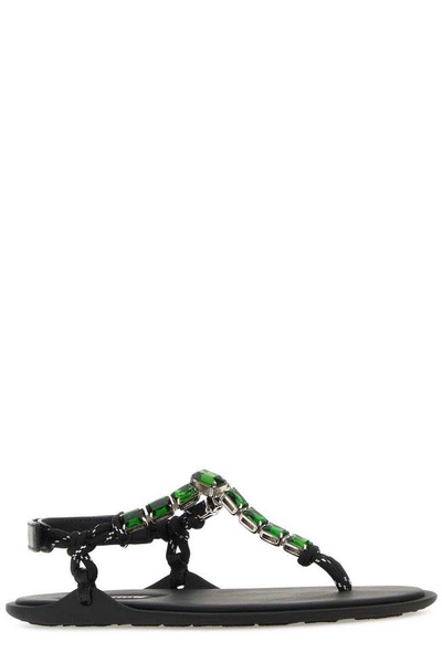 Miu Miu Embellished Thong Sandals