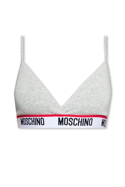 Moschino Logo-Tape V-Neck Triangle Bra