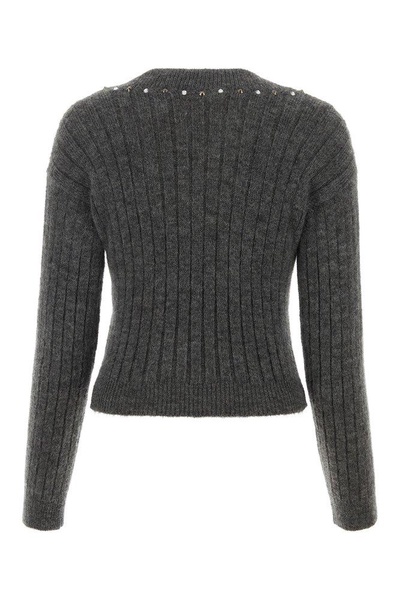 Alessandra Rich Embellished V-Neck Jumper