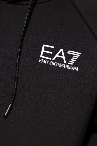 Ea7 Emporio Armani Logo-Printed Drawstring Hoodie