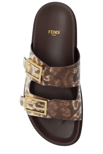 Fendi Feel Logo Buckled Slip-On Slides