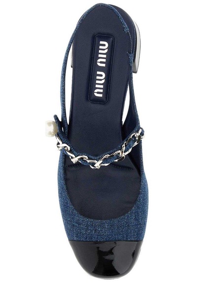 Miu Miu Denim Slingback Pumps