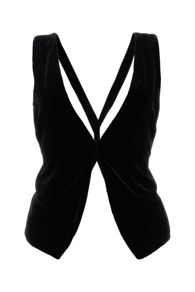 Ann Demeulemeester Velvet Cut-Out Vest