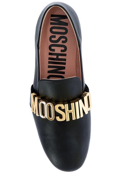 Moschino Logo Lettering Slip-On Loafers