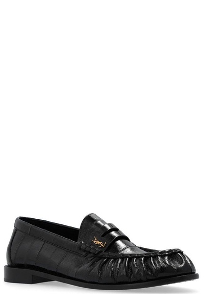 Saint Laurent Logo Plaque Slip-On Loafers