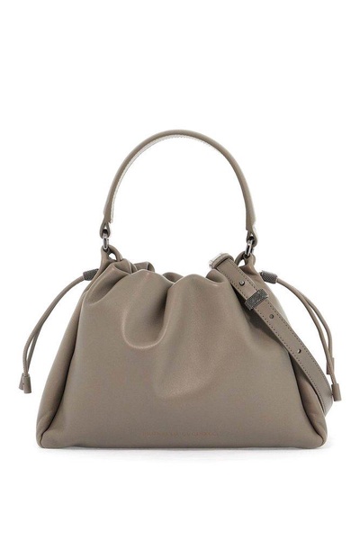 Brunello Cucinelli Embellished Drawstring Shoulder Bag