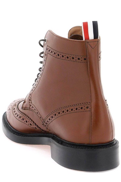 Thom Browne Brogue Detailed Ankle Boots