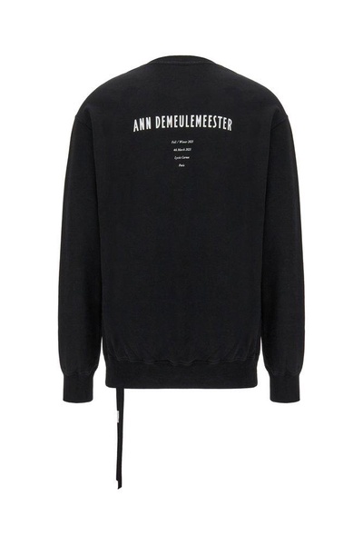 Ann Demeulemeester Feather-Printed Crewneck Sweatshirt